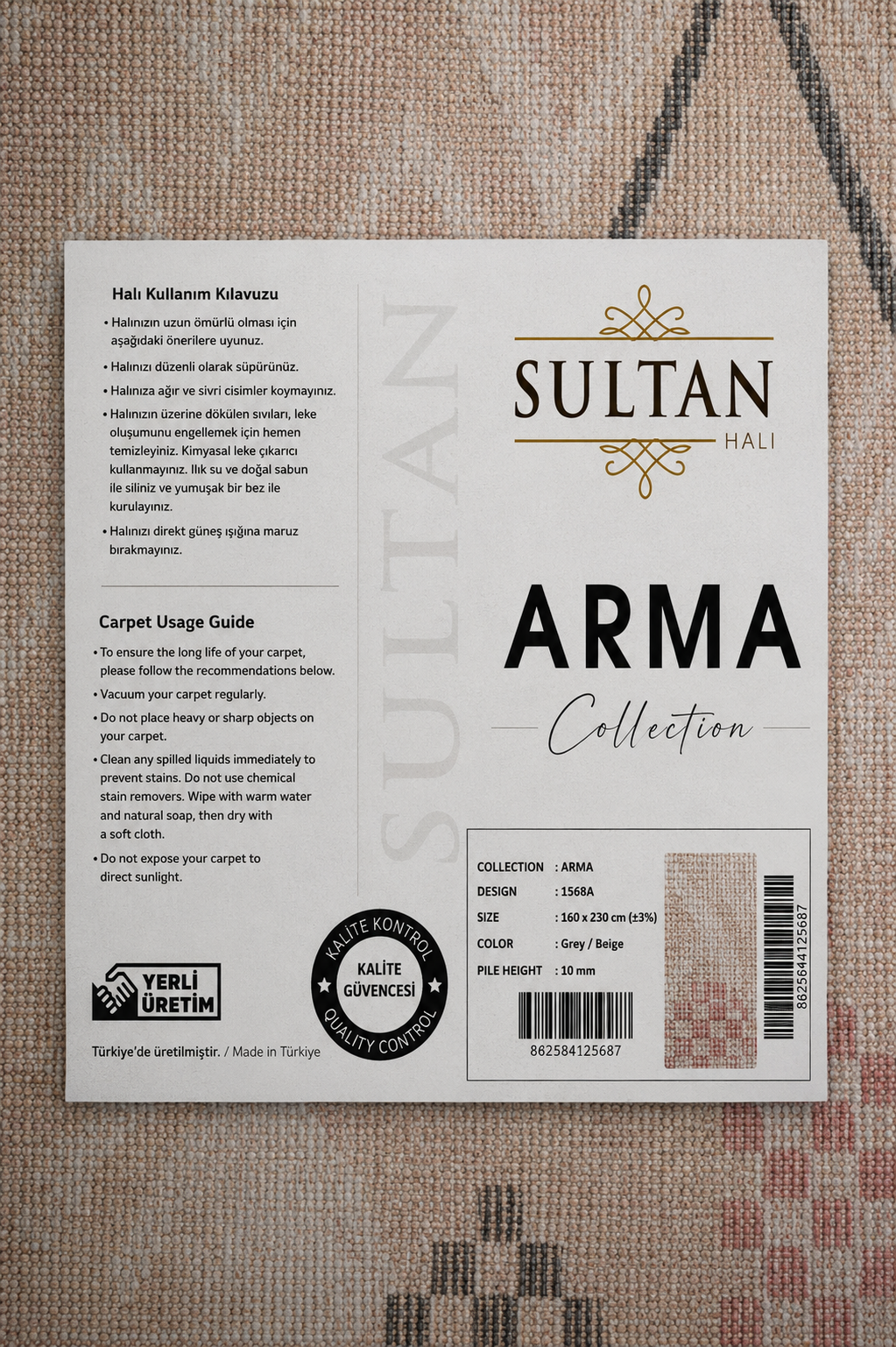 ARMA Serisi Multi Renkli Etnik Desenli Modern Halı | MC 371