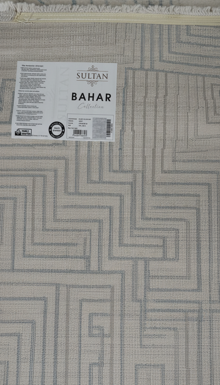 BAHAR Serisi Krem Mavi Yumuşak Geçişli Modern Desenli Halı | BT371