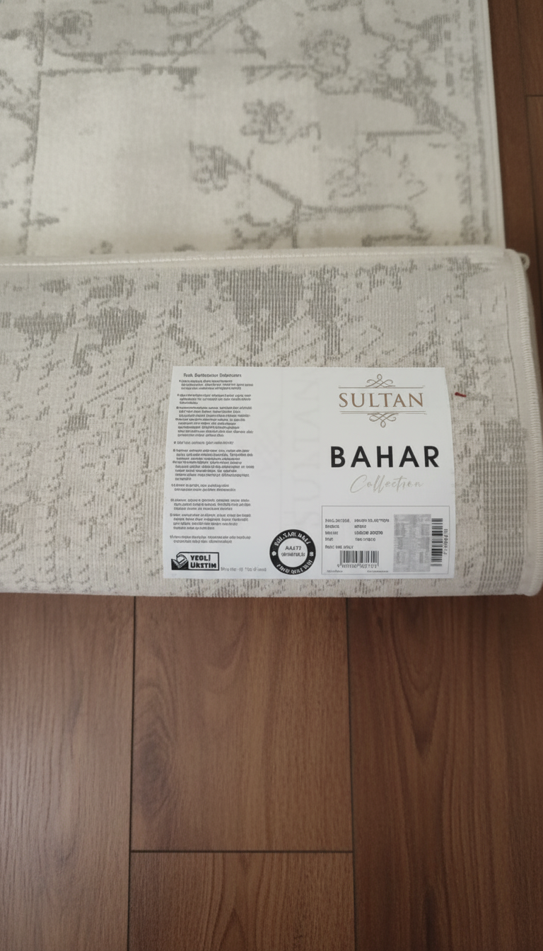 BAHAR Serisi Krem Yeşil Yumuşak Geçişli Modern Desenli Halı | BT373