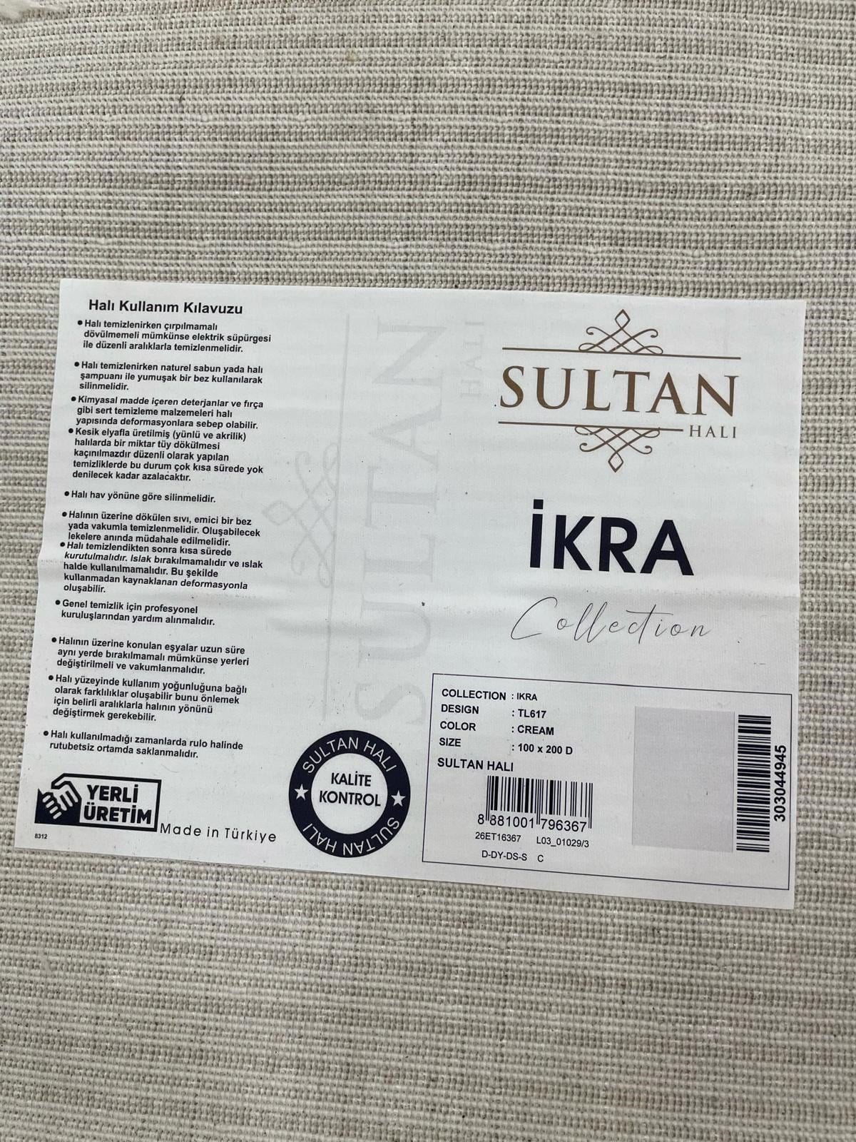 Bej Krem Çizgili Modern Halı İkra LT617 | Özel Ölçü & Salon Lüksü | Sultan Halı