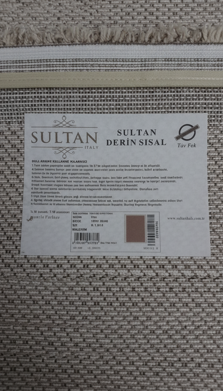 Derin Sisal Bej Bordürlü Vizon Jüt Sisal Dekoratif Kaymaz Taban Yıkanabilir Halı | ST09