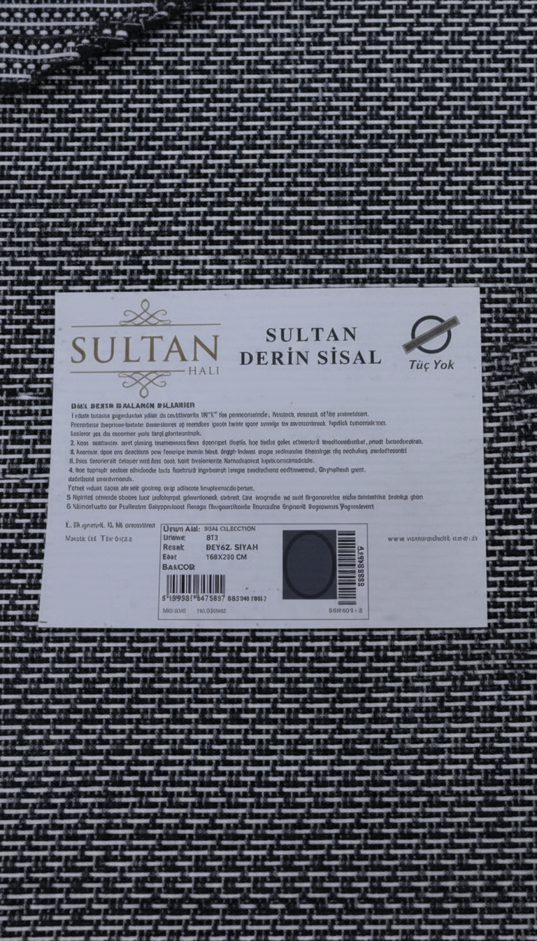 Derin Sisal Yuvarlak Antrasit Bordürlü Siyah Jüt Sisal Dekoratif Kaymaz Taban Yıkanabilir Halı | ST11