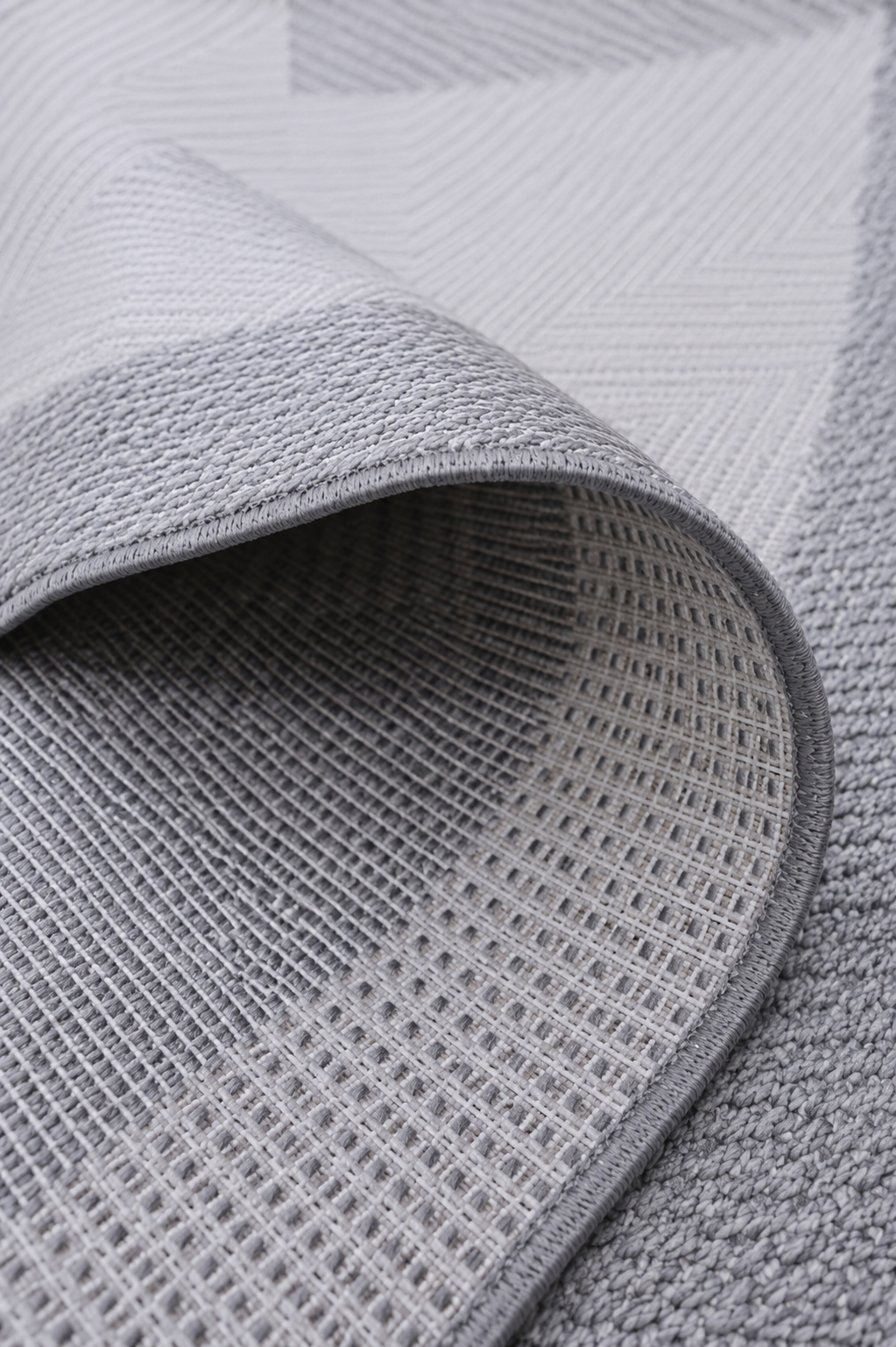 Derin Sisal Yuvarlak Gri Bordürlü Krem Balık Sırtı Jüt Sisal Dekoratif Kaymaz Taban Yıkanabilir Halı | ST01