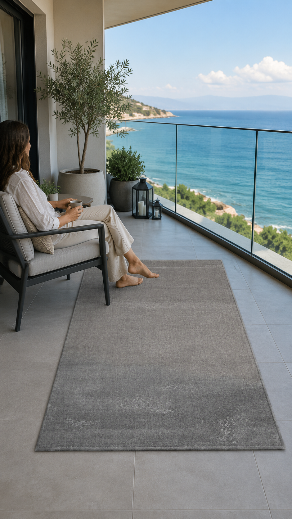 Dream Color Gri  Yumuşak Yüzeyli Kaymaz Makinede Yıkanabilir Halı
