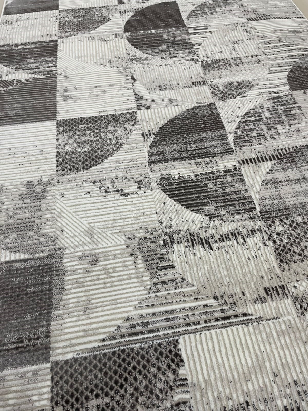 Gri Çizgili Modern Halı  İkra LT614