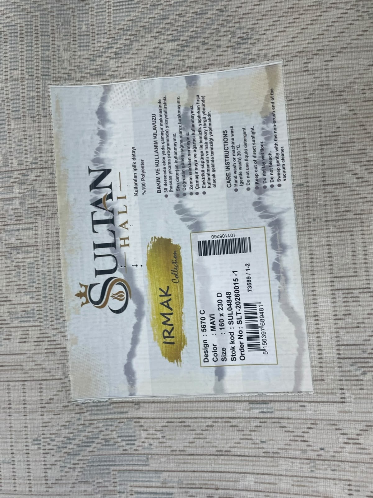 Irmak Serisi Vintage Halı 5670C Mavi