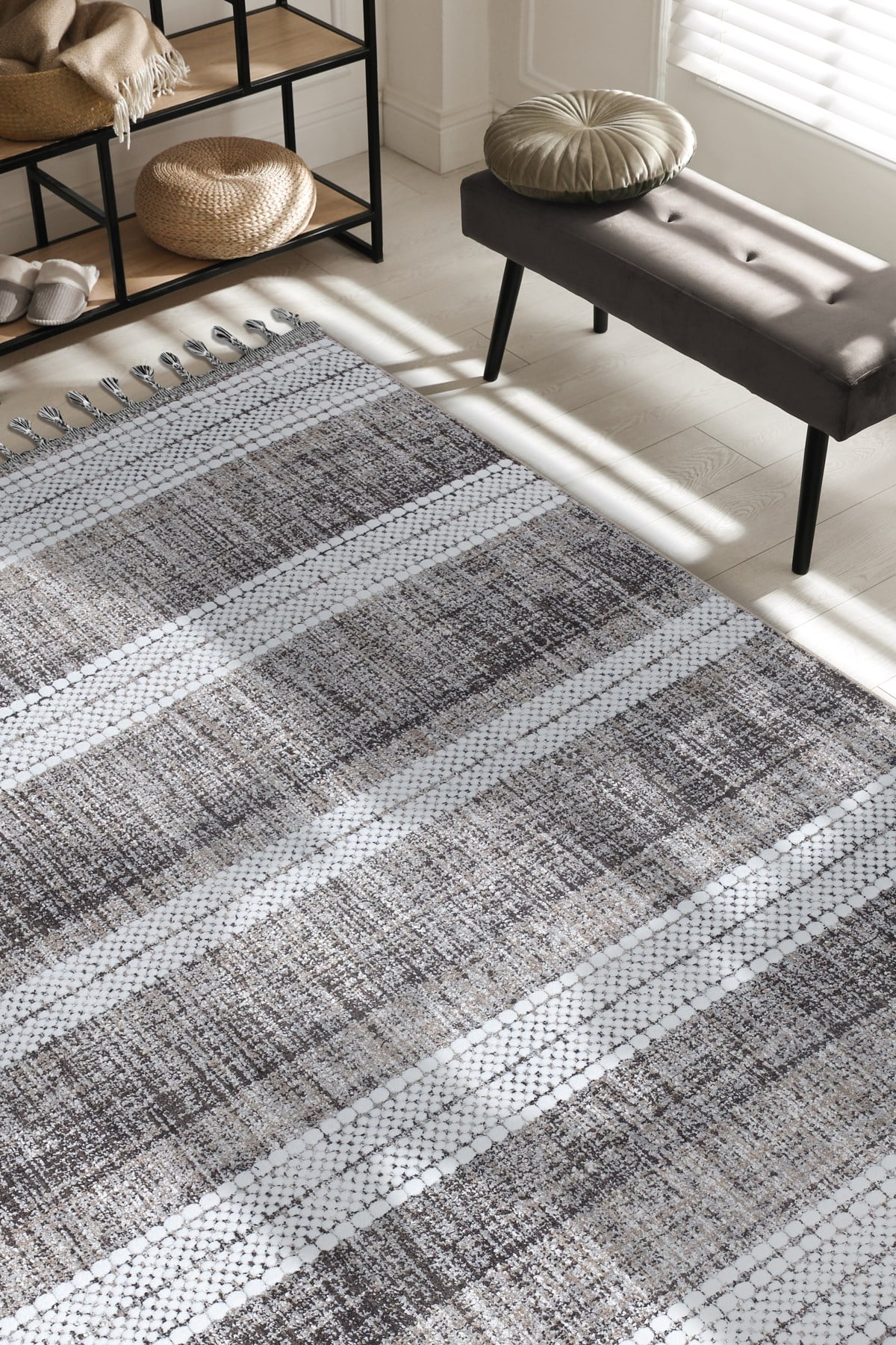 İskandinav Tarzı Bohem Dokuma Taban Halı 524