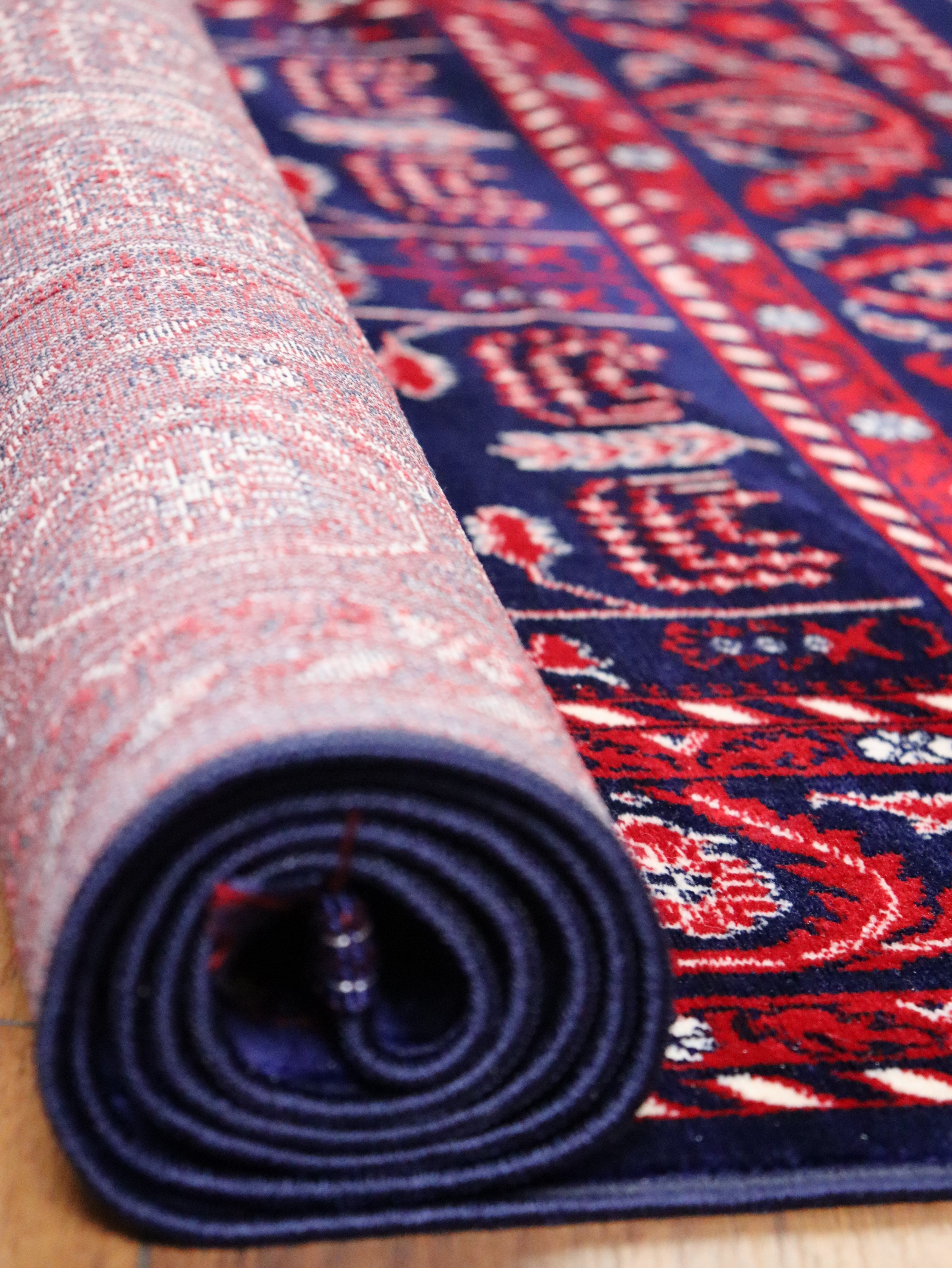 Kırmızı Afgan Tarzı Altı Kaymaz Yıkanabilir Şönil Kilim & Halı | SDF023