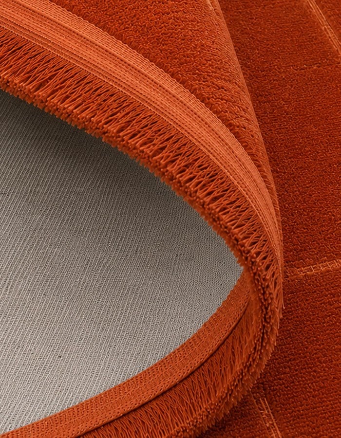 Lotus Bambu Model Altı Kaymaz Yuvarlak Makine Dokuma Halı Kiremit