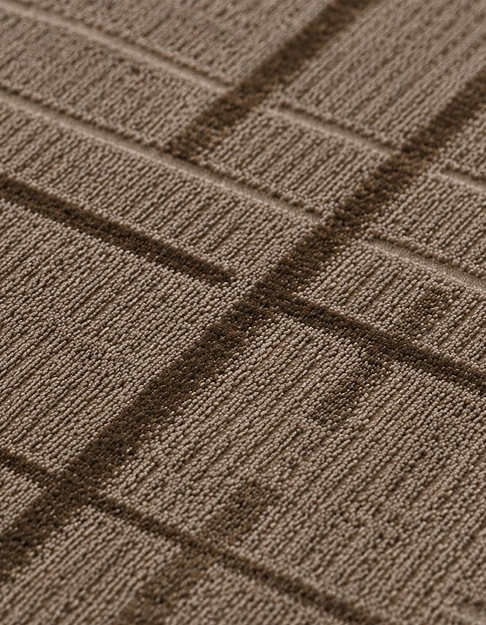 Lotus Bambu Model Altı Kaymaz Yuvarlak Makine Dokuma Halı Vizon