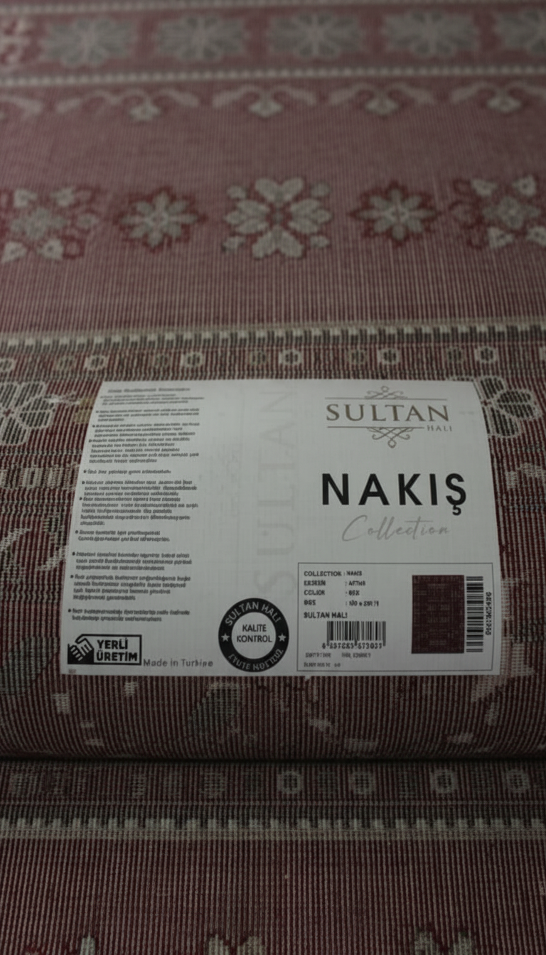 NAKIŞ Serisi Kırmızı Zeminli Etnik Motifli Şık Salon Halısı | AF314 RED
