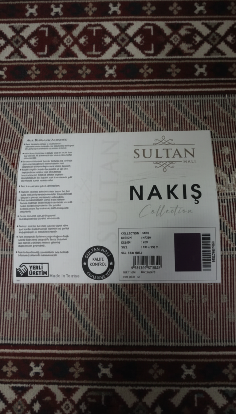 NAKIŞ Serisi Kırmızı Zeminli Geometrik Motifli Şık Salon Halısı | AF316 RED