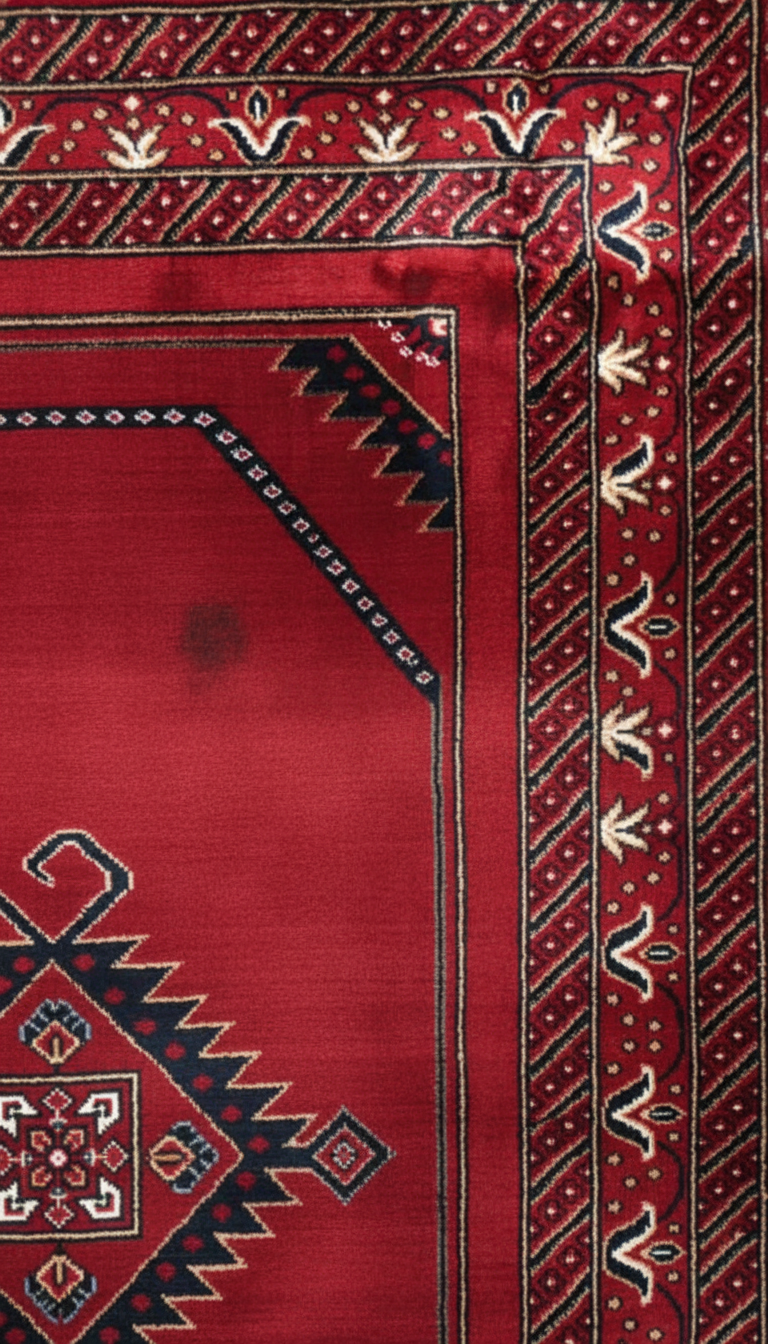 NAKIŞ Serisi Kırmızı Zeminli Geometrik Motifli Şık Salon Halısı | AF316 RED