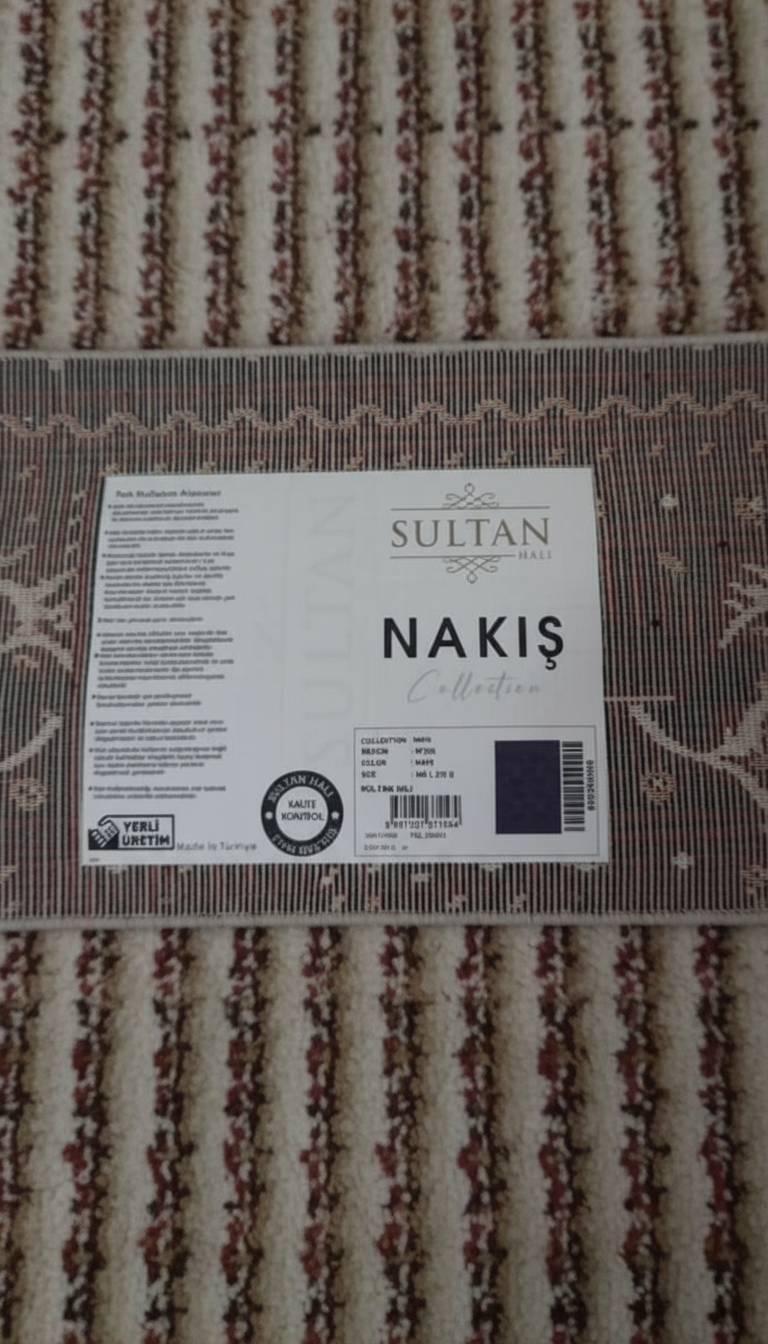 NAKIŞ Serisi Lacivert Bordürlü Kırmızı Motifli Şık Salon Halısı | AF306 NAVY