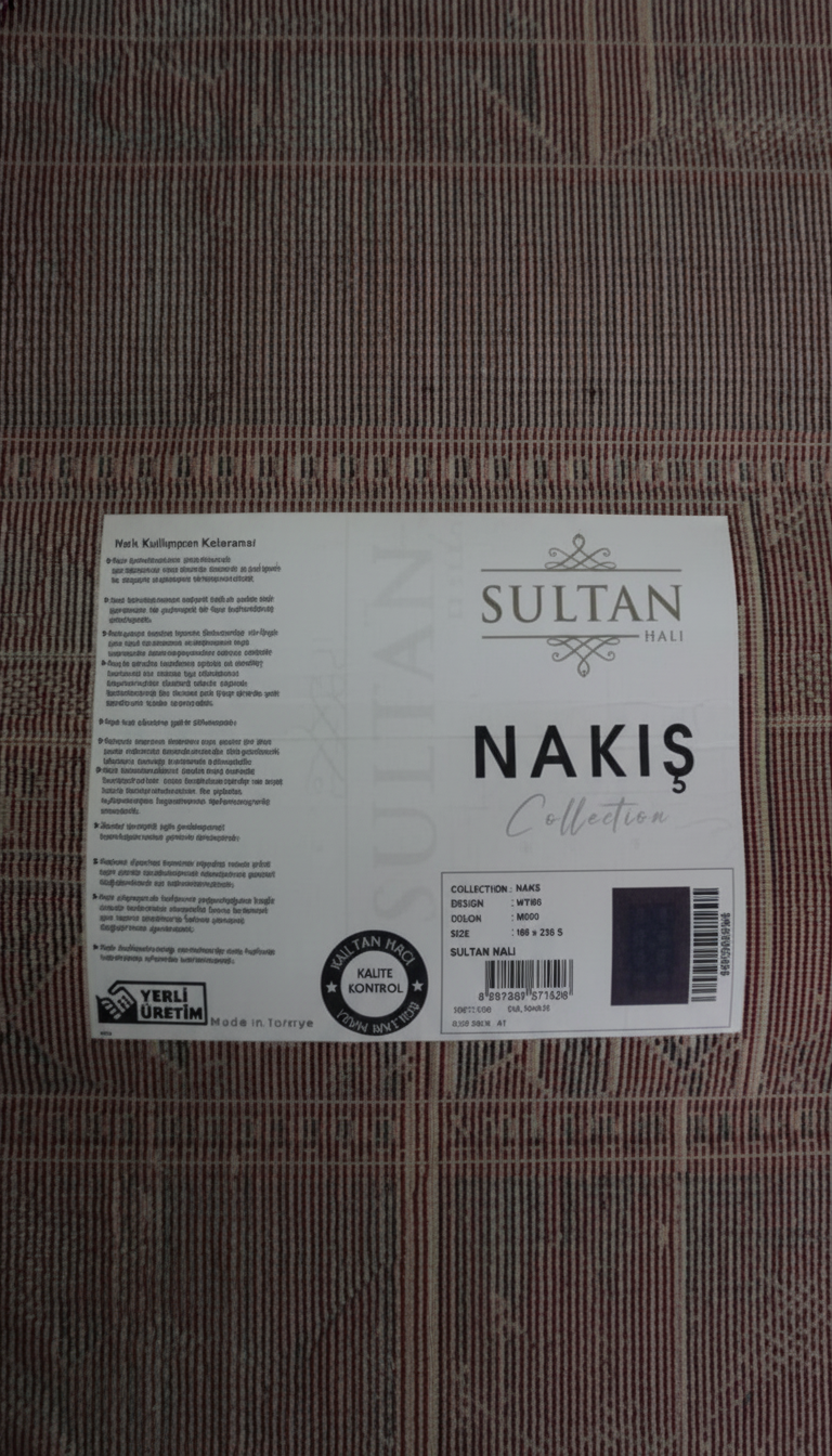 NAKIŞ Serisi Lacivert Kırmızı Motifli Şık Salon Halısı | AF305 NAVY
