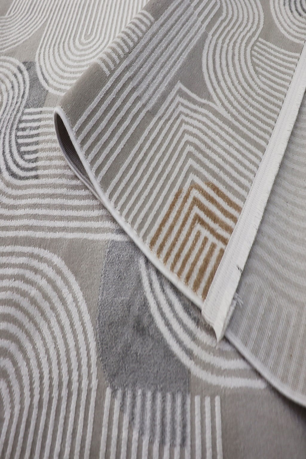 Siena Çizgili Şık Modern Halı SF367 GREY & VİZON