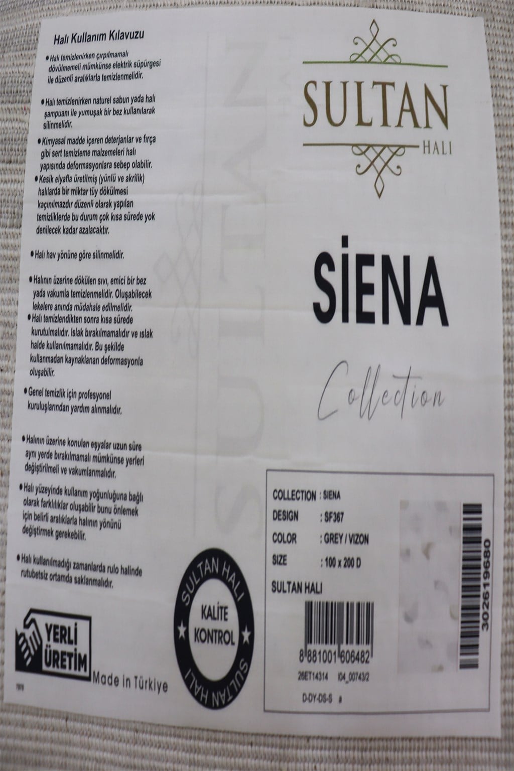 Siena Çizgili Şık Modern Halı SF384 GREY & VİZON