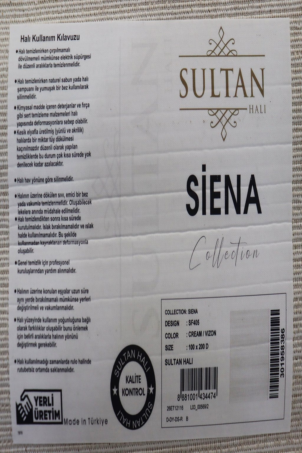 Siena Çizgili Şık Modern Halı SF405 CREAM & VİZON
