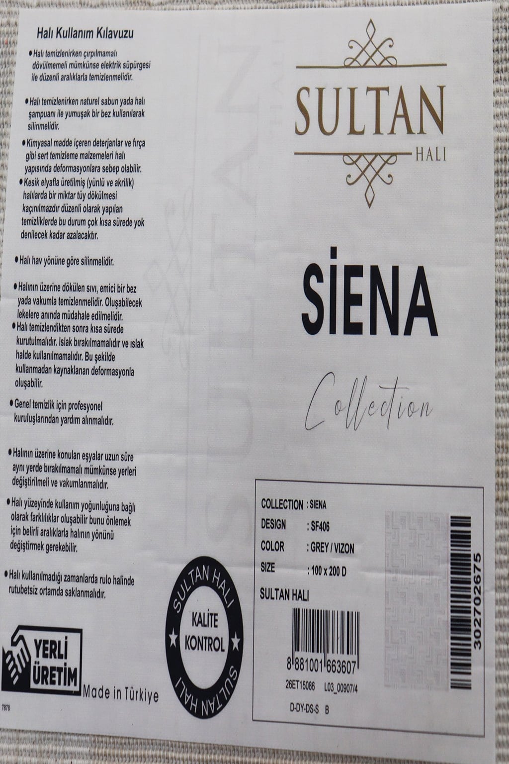 Siena Çizgili Şık Modern Halı SF406 GREY & VİZON