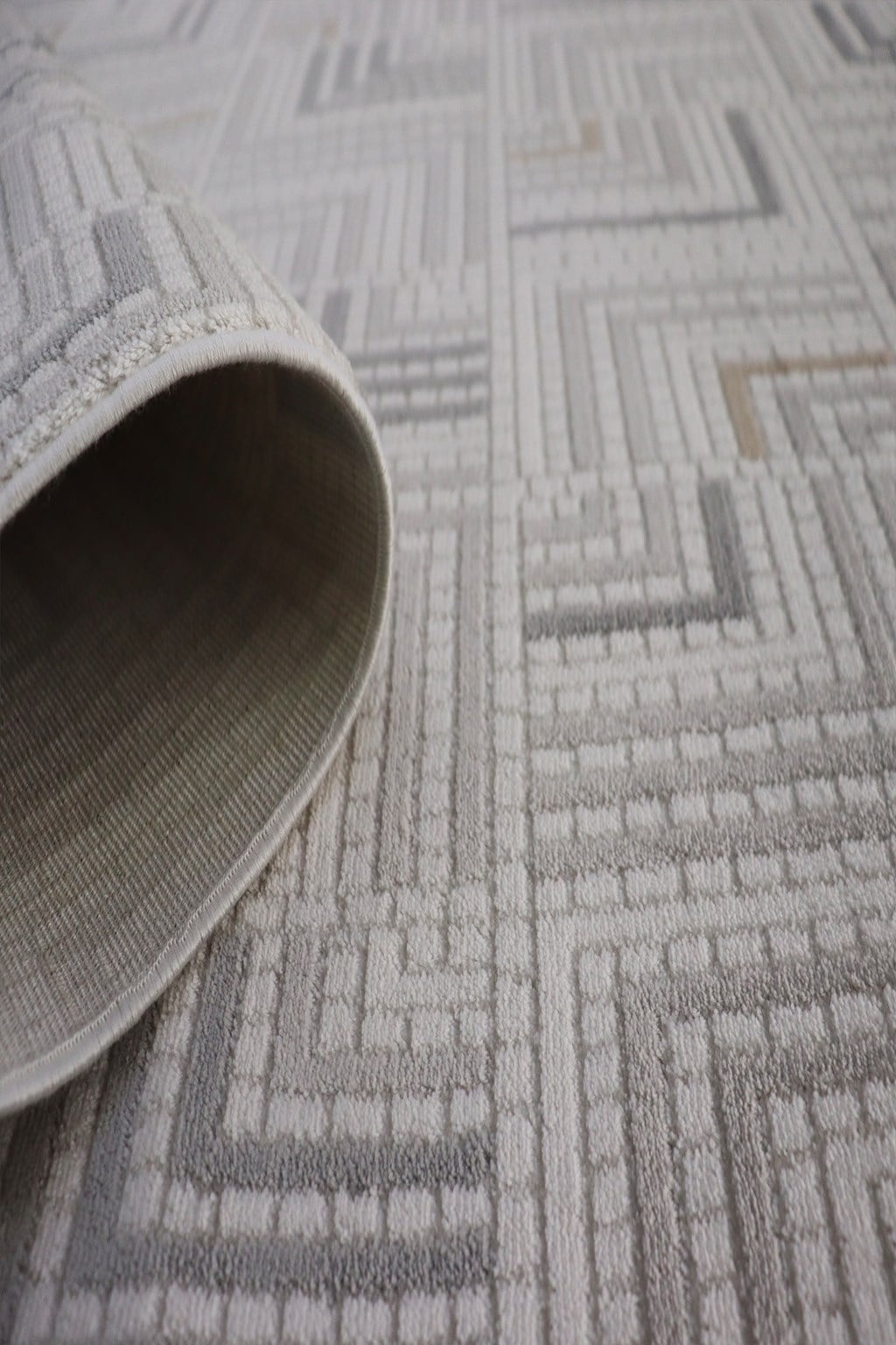 Siena Çizgili Şık Modern Halı SF406 GREY & VİZON