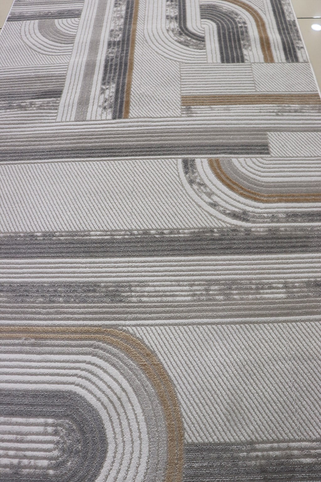 Siena Çizgili Şık Modern Halı SF432 GREY & VİZON