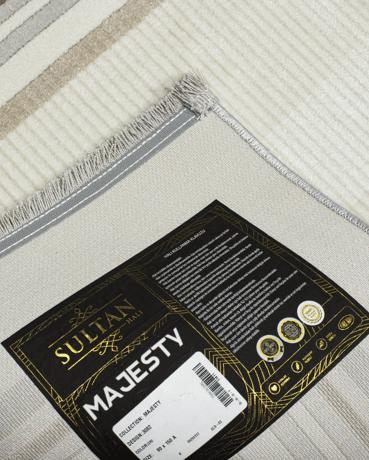 Sultan Majesty Çerçeveli Gri Modern  Makine Dokuma Salon Halısı - 3082