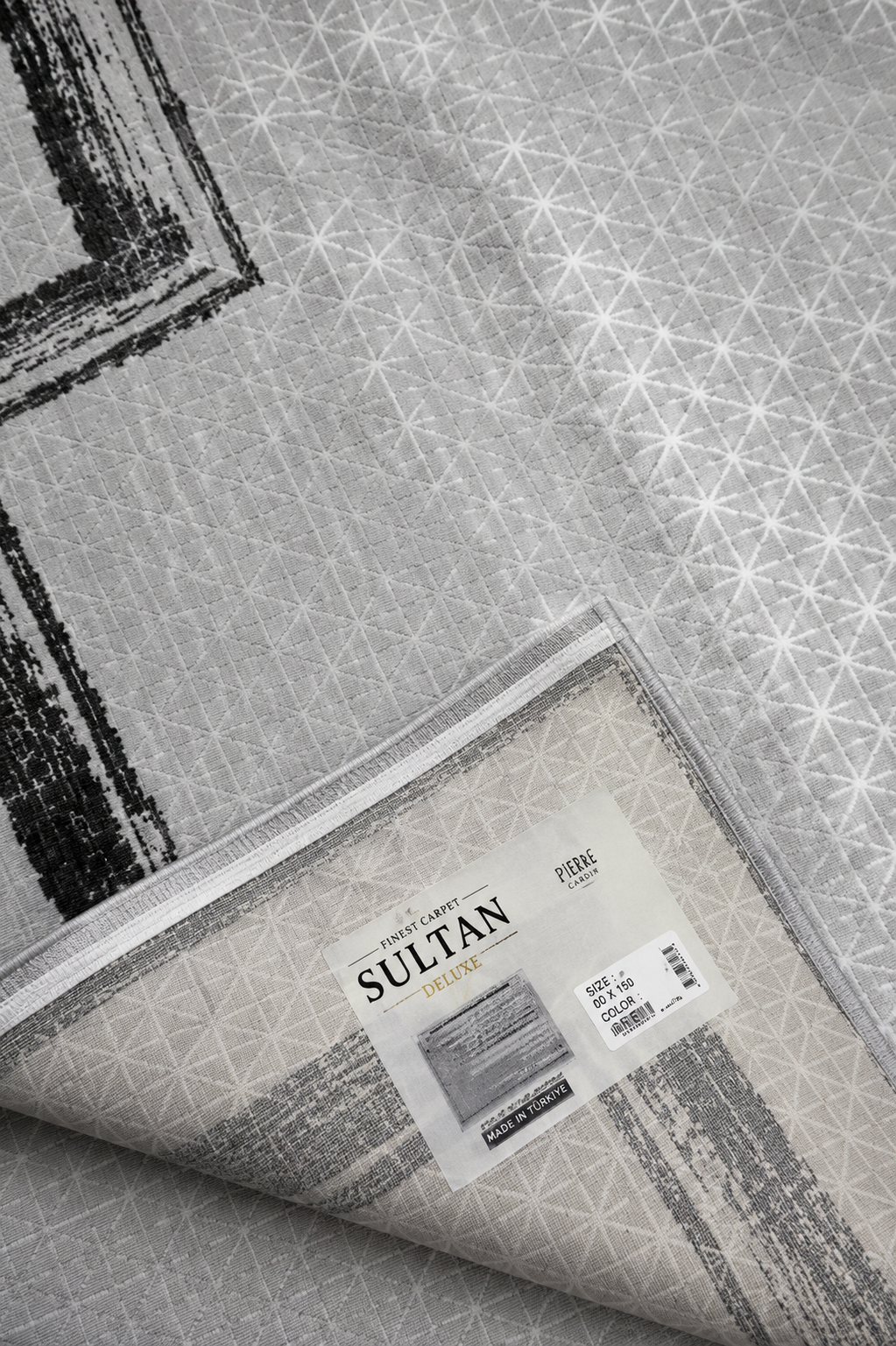 Sultan Zen Çerçeveli Desen Antrasit Modern Akrilik Makine Dokuma Salon Halısı - 6702