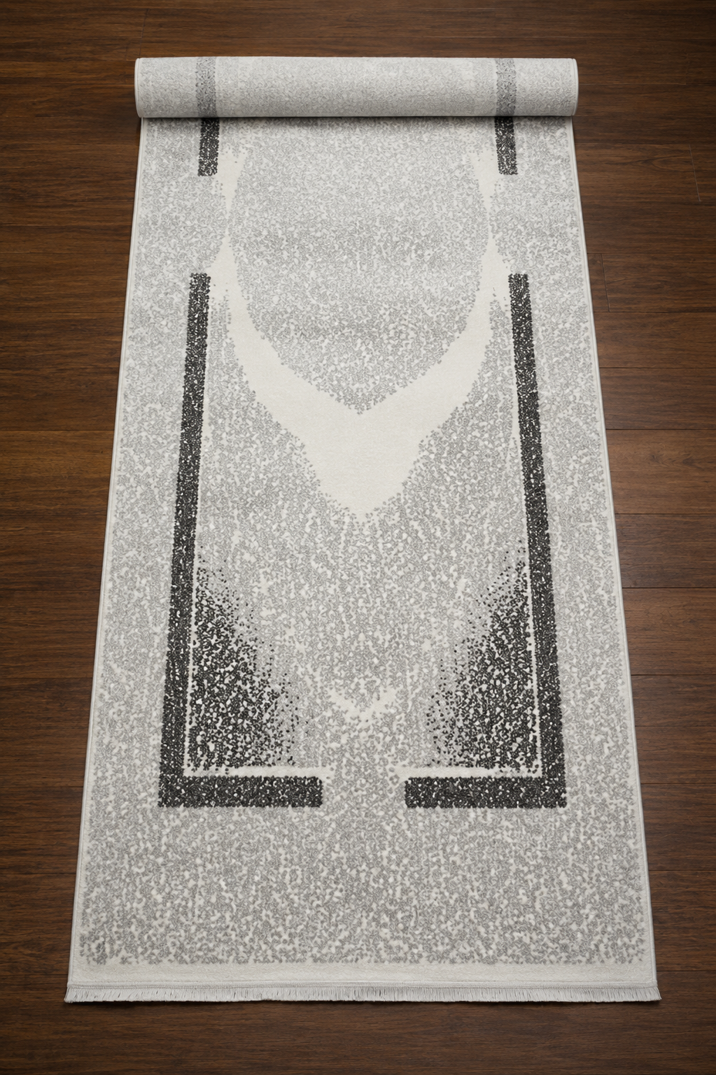 Sultan Zen Göbekli Desen Gri Modern Akrilik Makine Dokuma Salon Halısı - 6428