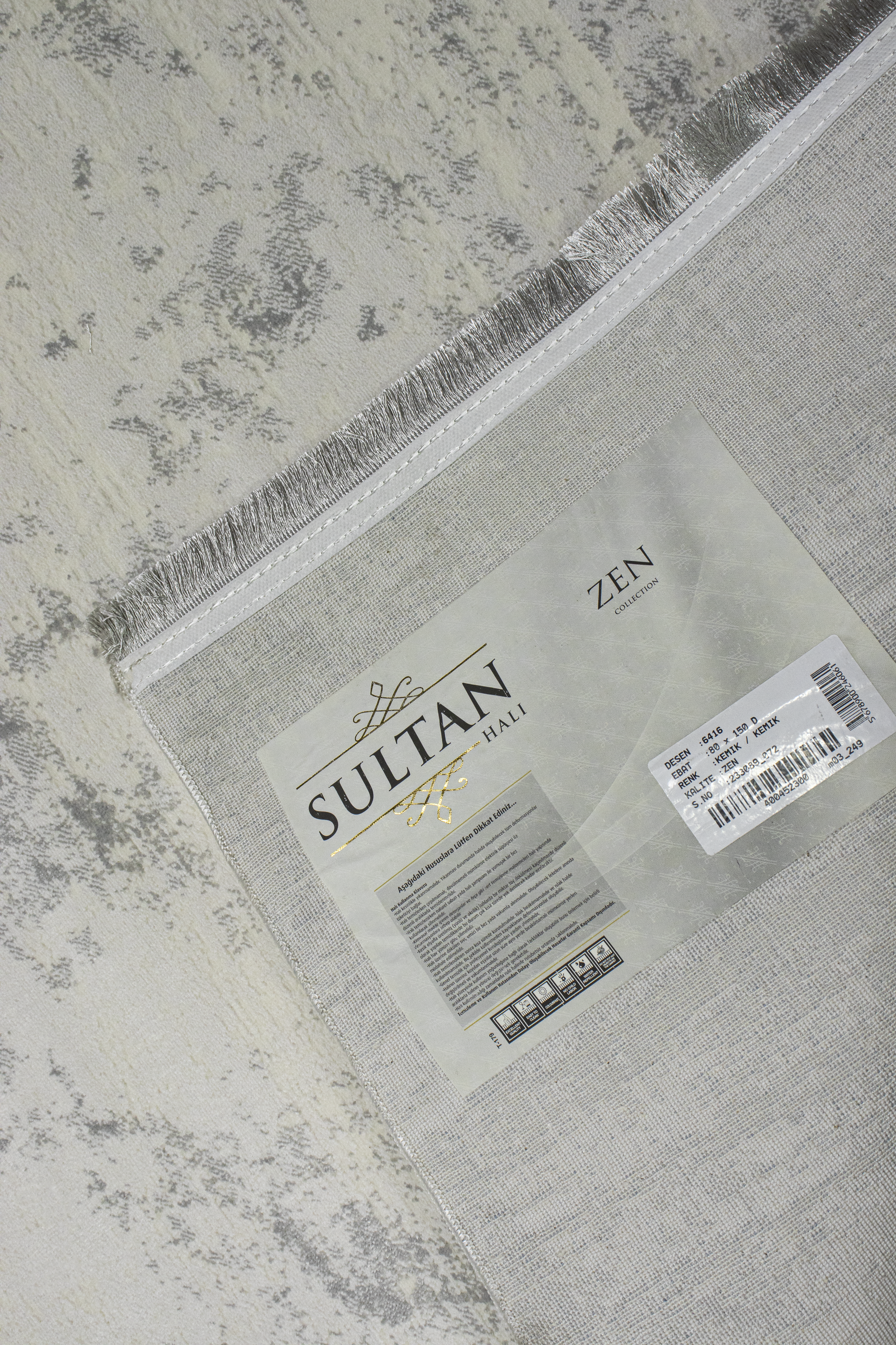 Sultan Zen Mermer Desen Krem Modern Akrilik Makine Dokuma Salon Halısı - 6416