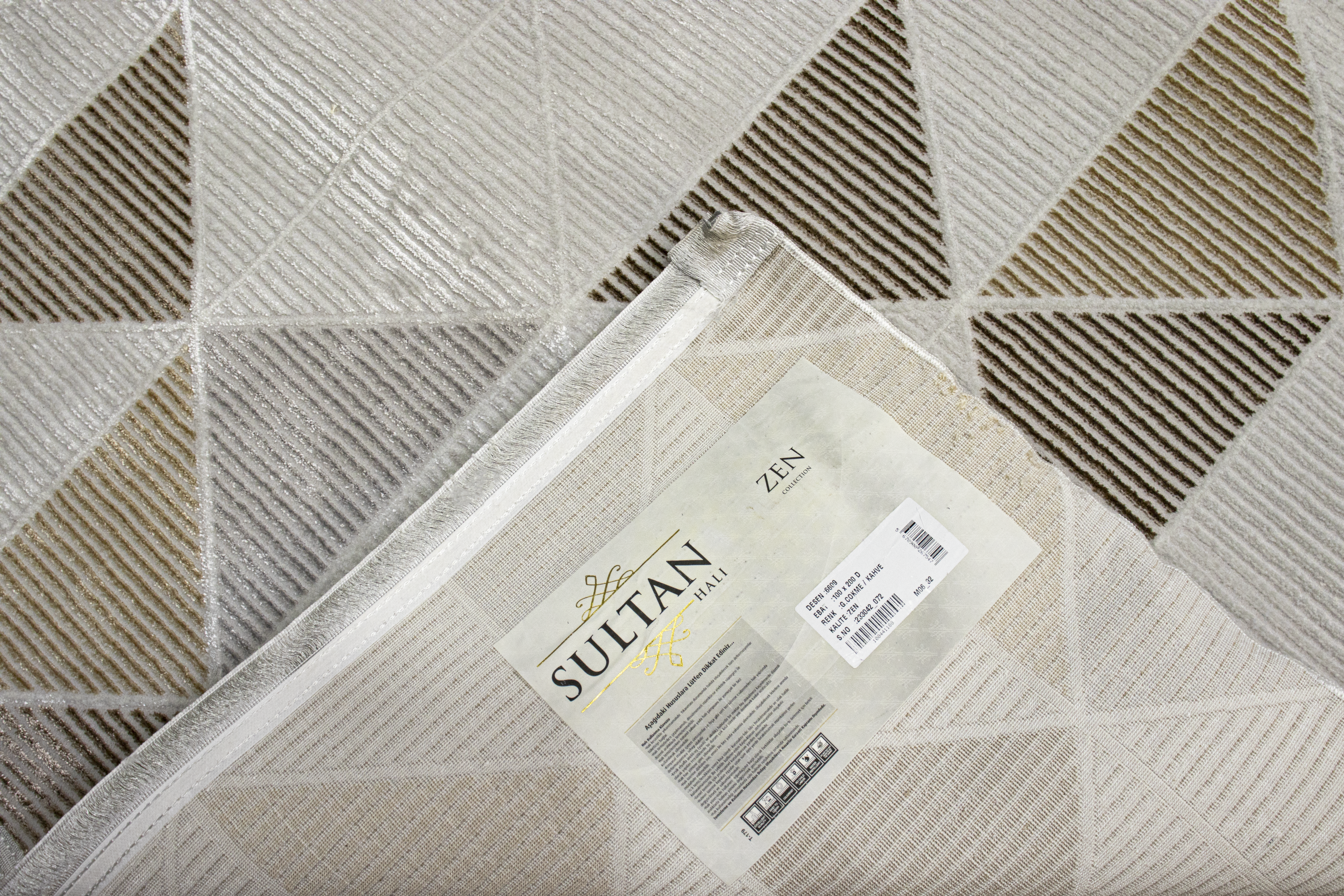 Sultan Zen Modern Desen Krem Modern Akrilik Makine Dokuma Salon Halısı - 6609
