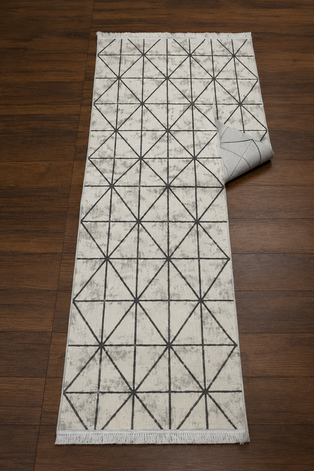 Sultan Zen Piramit Desen Krem Modern Akrilik Makine Dokuma Salon Halısı - 6422