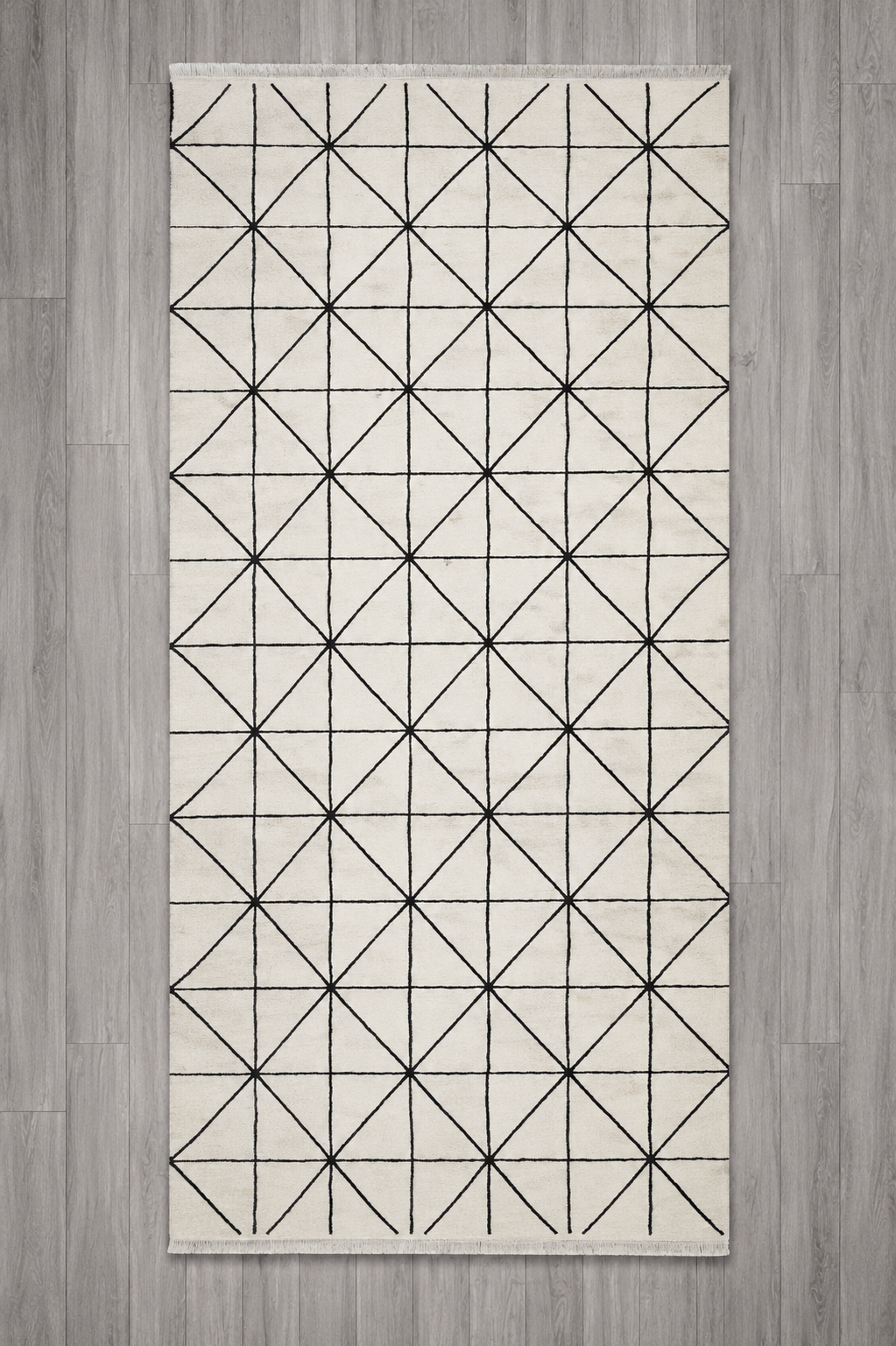 Sultan Zen Piramit Desen Krem Modern Akrilik Makine Dokuma Salon Halısı - 6422