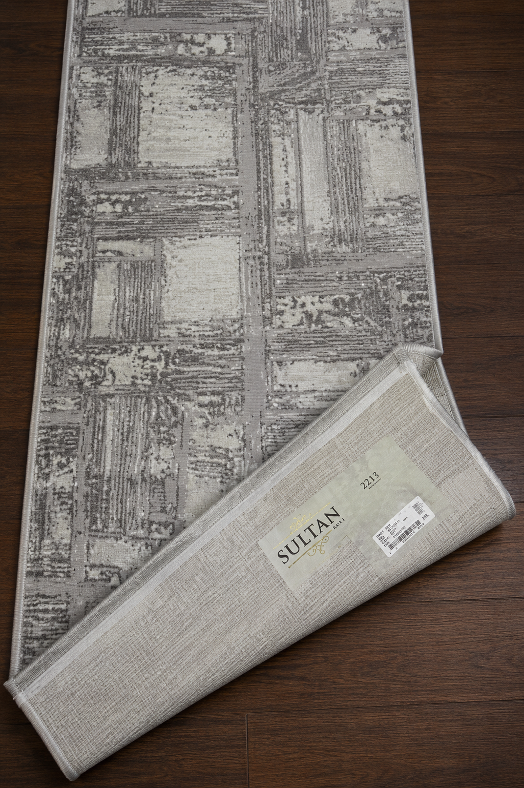 Sultan Zen Taş Desen Gri Modern Akrilik Makine Dokuma Salon Halısı - 6711