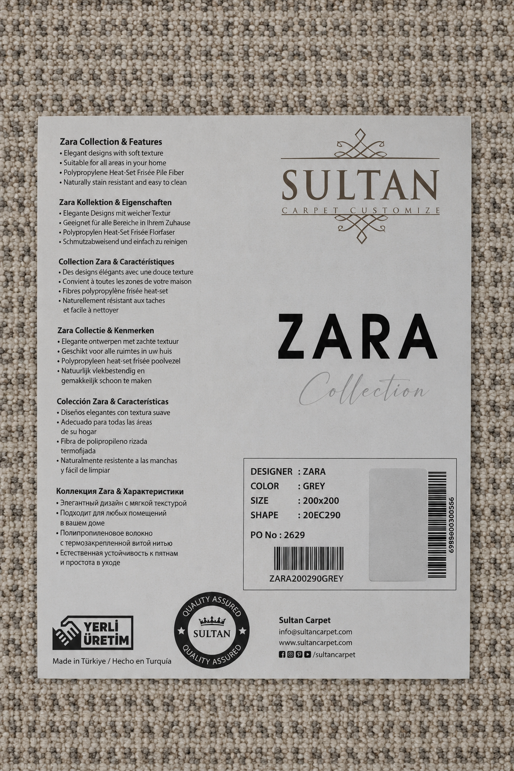 ZARA Serisi Krem Çizgili Modern Dekoratif Halı | GF723