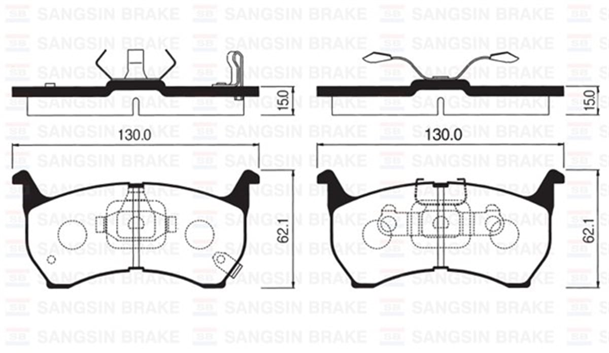 626ÖN BALATA DİSK KIA CAPITAL-MAZDA 626 83-87 GDB1036-GDB354 SANGSIN SP1051SANGSINSANGSIN SP1051