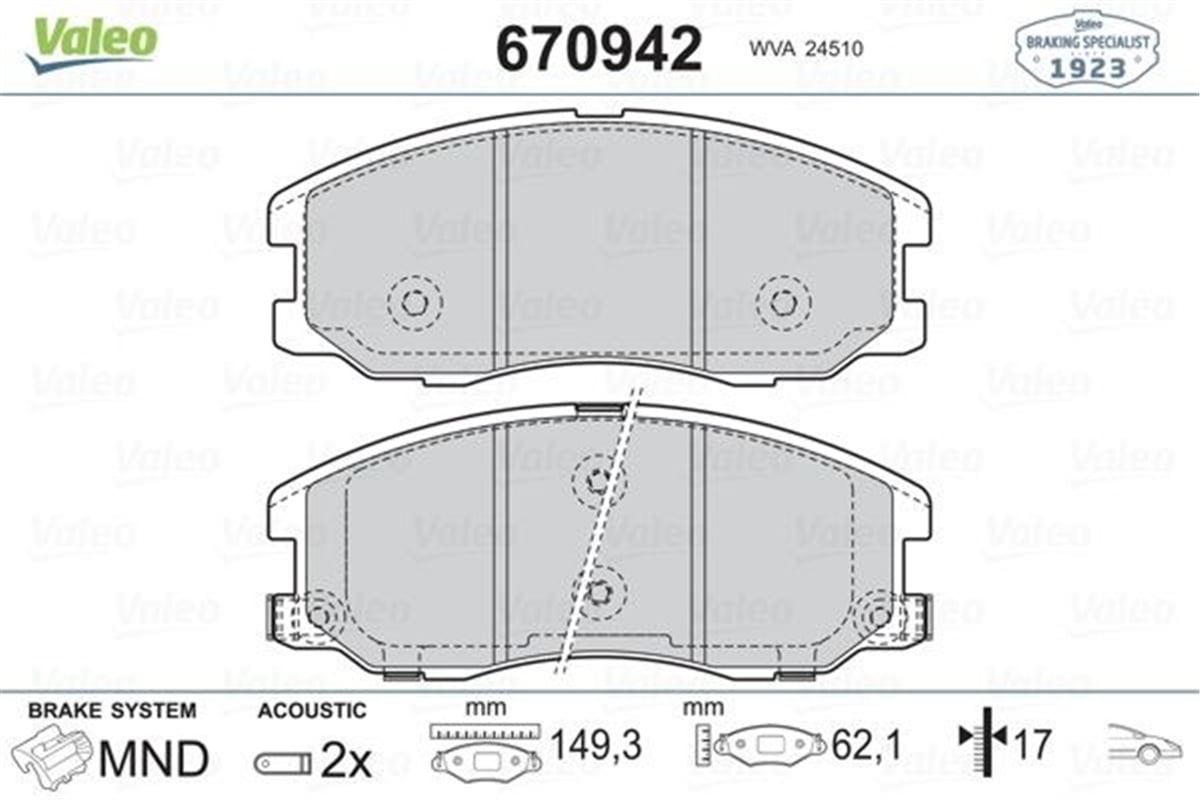 ANTARAÖN BALATA ANTARA 2.4-3.2 V6-2.0 CDTI 2.2CDTİ 05-06 10 CAPTİVA 2.0D 2.2D 2.4 3.0 3.2 06.06 11 VALEO 670942VALEOVALEO 670942
