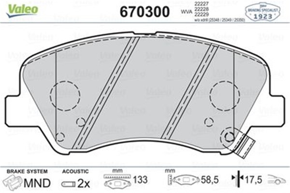 BLUEÖN BALATA HYUNDAI ACCENT BLUE 1.4 1.6CRDİ 11 RIO 1.1 1.25 1.4 CVVT 1.4CRDİ 12 VALEO 670300VALEOVALEO 670300