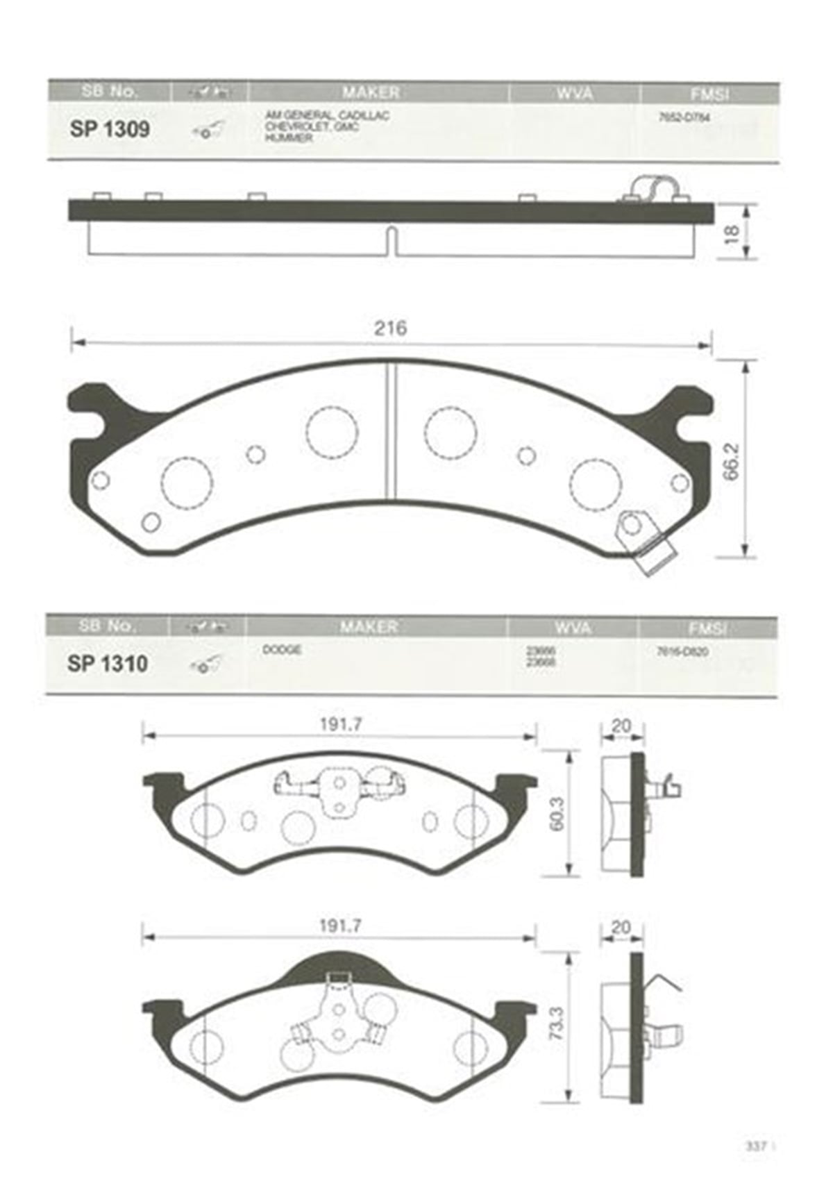 CHEVROLETÖN BALATA DİSK CHEVROLET SILVERADO 01-03 HUMMER H2 03-04 SANGSIN SP1309SANGSINSANGSIN SP1309