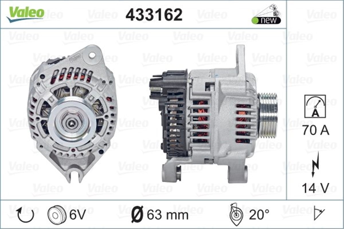 CITROENALTERNATÖR A11VI 40 CITROEN VALEO 433162VALEOVALEO 433162