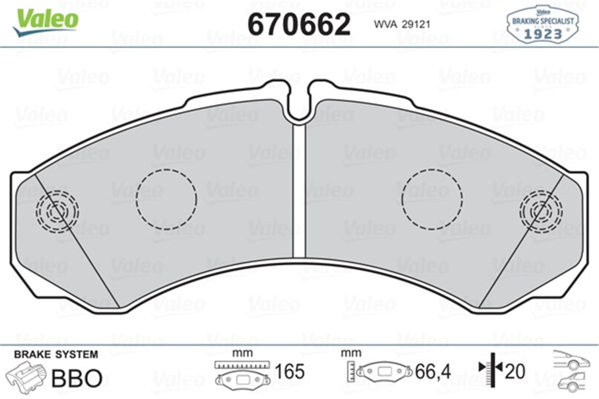 DAILYÖN-ARKA BALATA IVECO DAILY 30.8-35.8- 35.10-35.12-40.10-49.10-49.12-59.10-59.12 99 VALEO 670662VALEOVALEO 670662