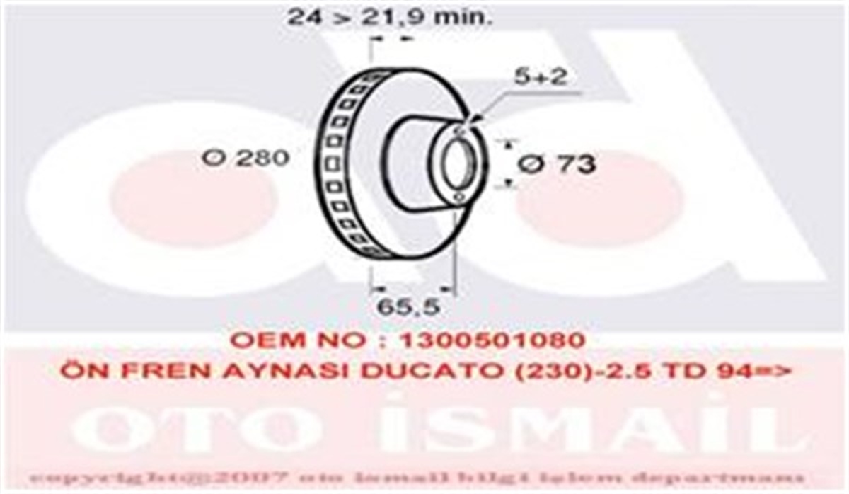 DUCATOÖN FREN AYNASI BOXER I-II 94 JUMPER I-II 94 DUCATO I-II 94 280X24X5DLXHAVALI VALEO 186418VALEOVALEO 186418