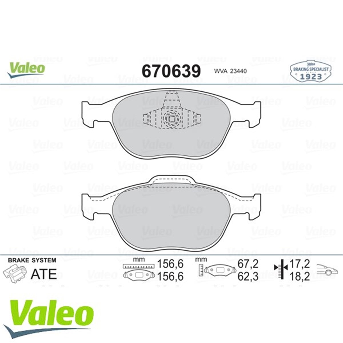 FOCUSÖN BALATA CONNECT 6.02 FOCUS 2.0 CC 02-11.04 MAZDA 3 VE 5 SERİSİ VALEO 670639VALEOVALEO 670639