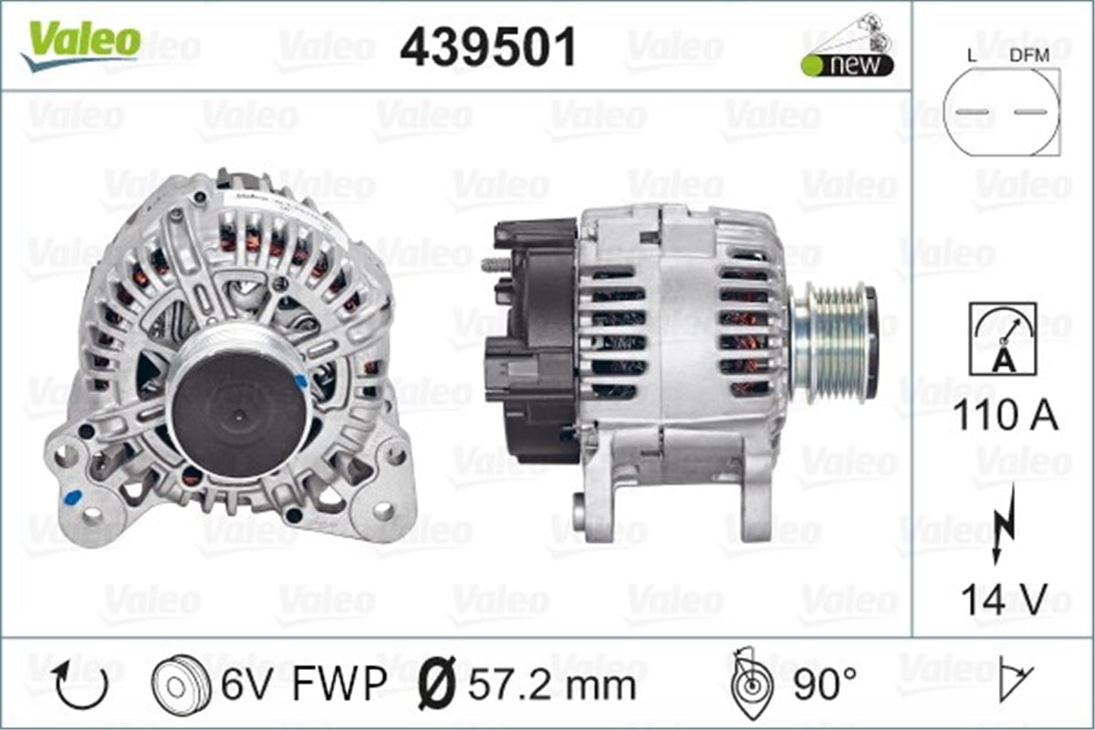 JETTAALTERNATÖR VW EOS 3.2 07-08. JETTA S 2.0 12-15 VALEO 439501VALEOVALEO 439501