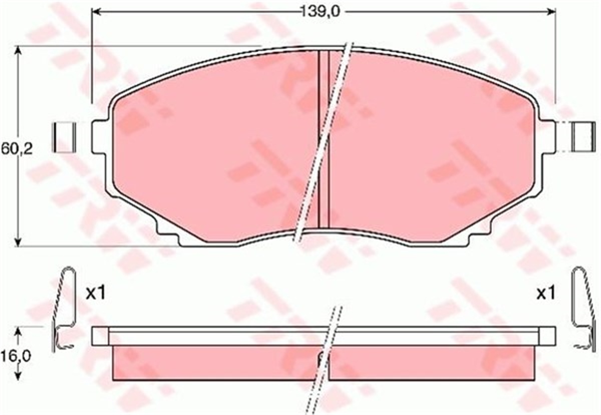 MAZDAÖN BALATA MAZDA MPV 99-02 TRW GDB1177TRWTRW GDB1177