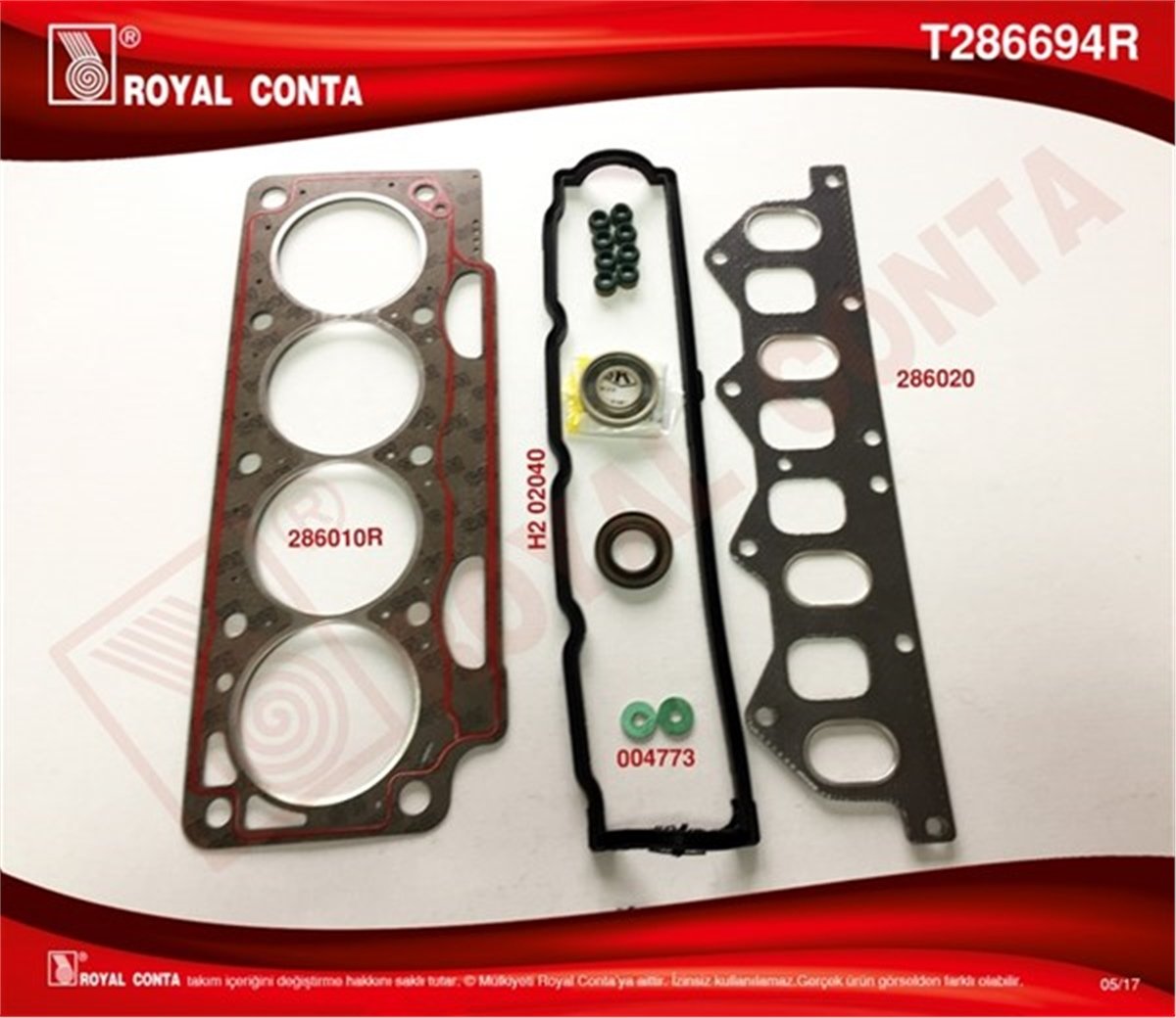 MEGANEÜST TAKIM CONTA SKT KEÇELİ SİLİNDİR KAPAK CONTASI SÜPER LGN 1.8-2.0-MEGANE 2.0 L F3R ROYAL T286694RROYALROYAL T286694R