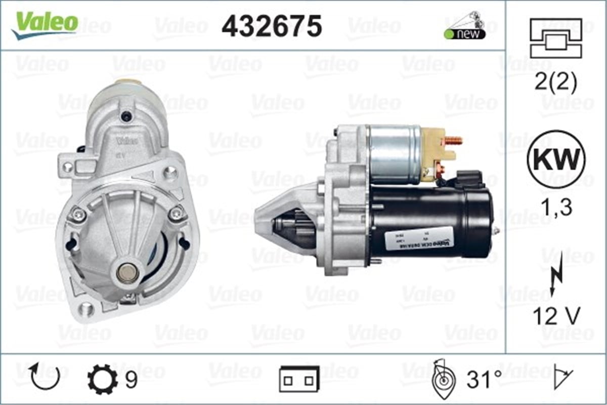 MERCEDESMARŞ MOTORU D6RA168 MERCEDES - VAG - SSANGYONG VALEO 432675VALEOVALEO 432675