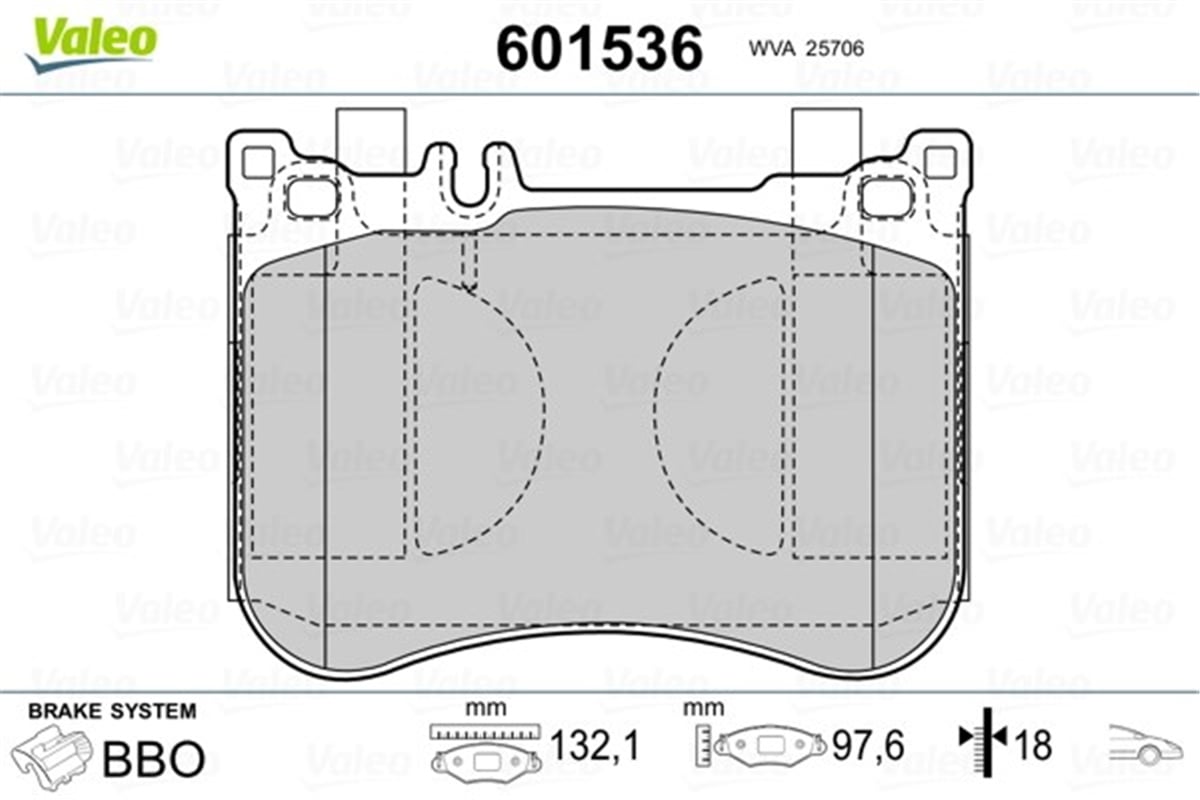 MERCEDESÖN BALATA MERCEDES CLS C257 E W213-S213 S W222-V222-X222-C217-A217 SL R231 VALEO 601536VALEOVALEO 601536
