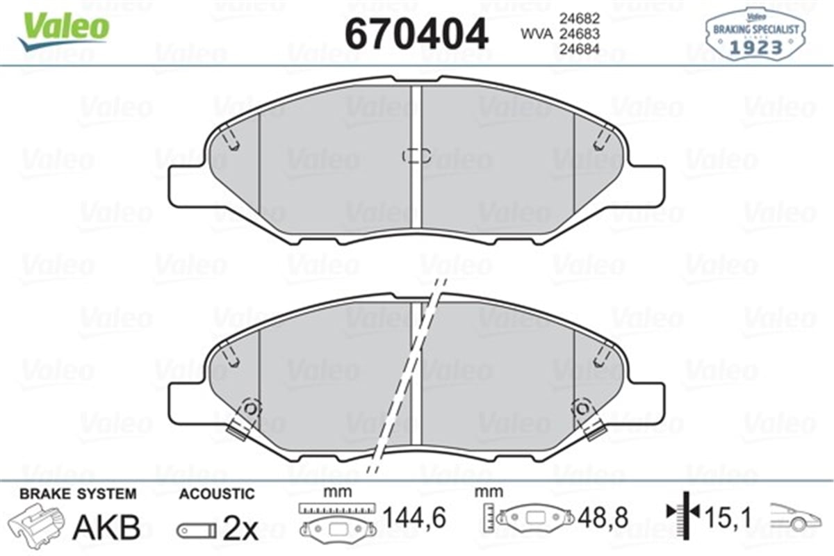 NISSANÖN BALATA NISSAN TIIDA-VERSA 07 MARCH 02 VALEO 670404VALEOVALEO 670404