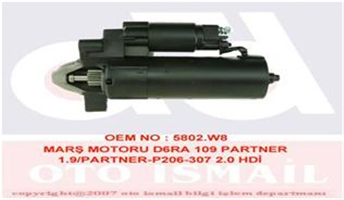 PARTNERMARŞ MOTORU D6RA 109 PARTNER 1.9-PARTNER-P206-307 2.0 HDİ VALEO 438091VALEOVALEO 438091