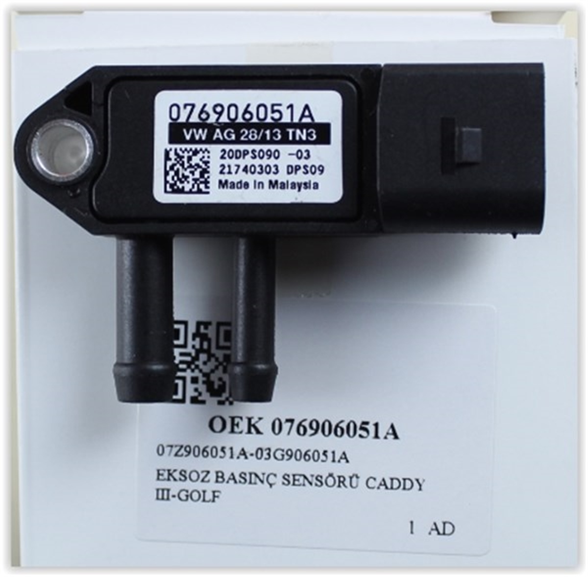 PASSATEKSOZ BASINÇ SENSÖRÜ CADDY III-GOLF V-GOLF VI-PLUS-JETTA III-PASSAT 1.9-2.0TDI-CRAFTER-T5-POLO-TIGUA OEK 076906051AOEKOEK 076906051A